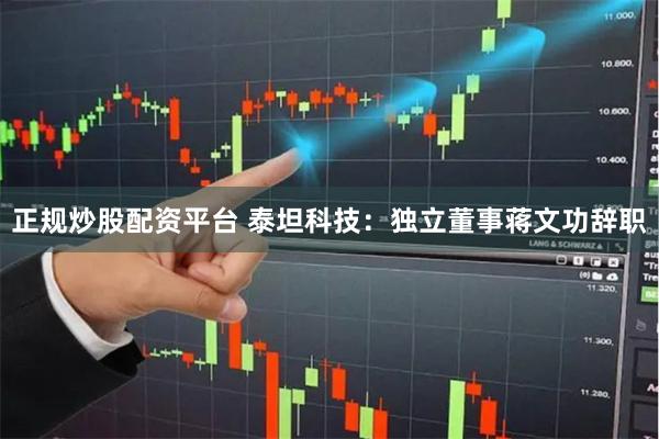 正规炒股配资平台 泰坦科技：独立董事蒋文功辞职