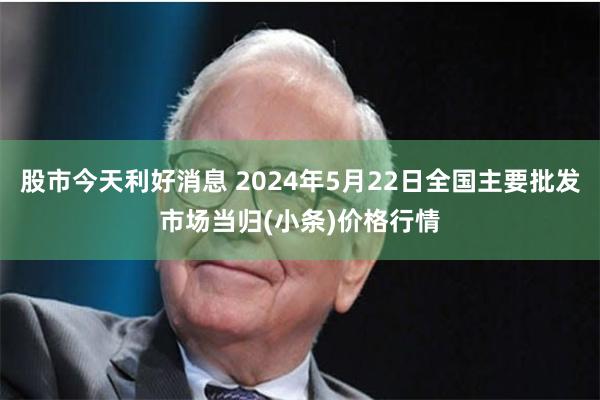 股市今天利好消息 2024年5月22日全国主要批发市场当归(小条)价格行情
