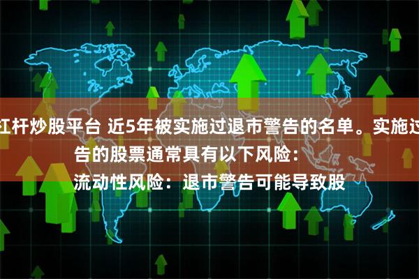 正规的杠杆炒股平台 近5年被实施过退市警告的名单。实施过退市警告的股票通常具有以下风险:
流动性风险:退市警告可能导致股