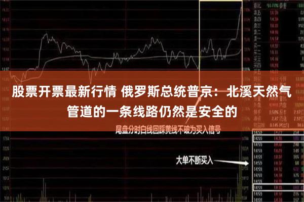 股票开票最新行情 俄罗斯总统普京：北溪天然气管道的一条线路仍然是安全的