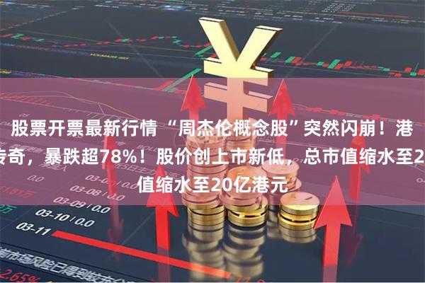 股票开票最新行情 “周杰伦概念股”突然闪崩！港股巨星传奇，暴跌超78%！股价创上市新低，总市值缩水至20亿港元