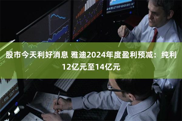 股市今天利好消息 雅迪2024年度盈利预减：纯利12亿元至14亿元